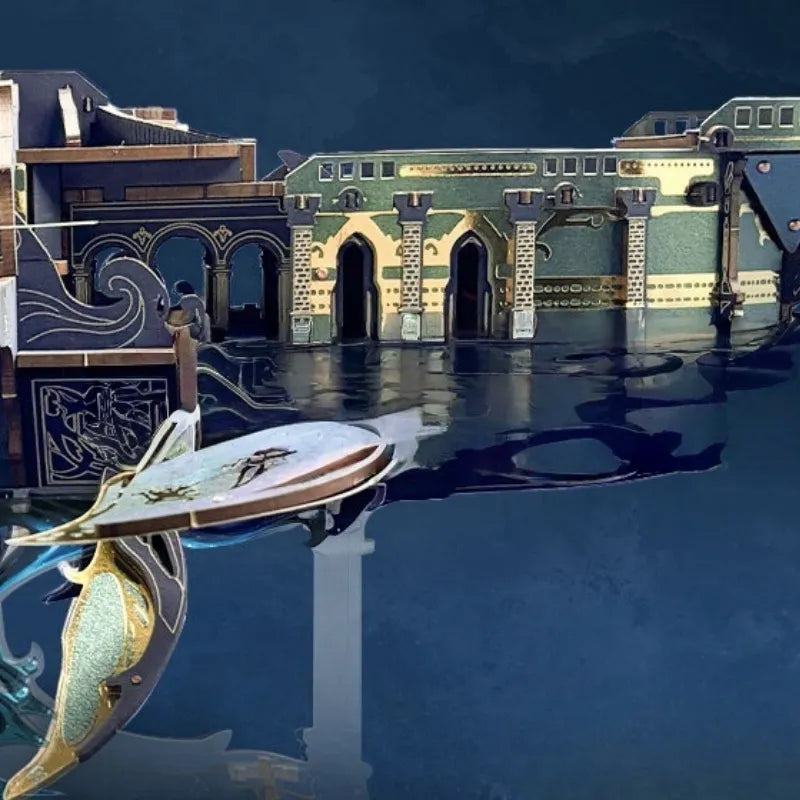 3D Puzzle - Whale Ark Of The Universe, un kit créatif pour construire un diorama miniature. Parfait pour décorer une bibliothèque ou comme cadeau original pour un amoureux des livres. Par Nookette.