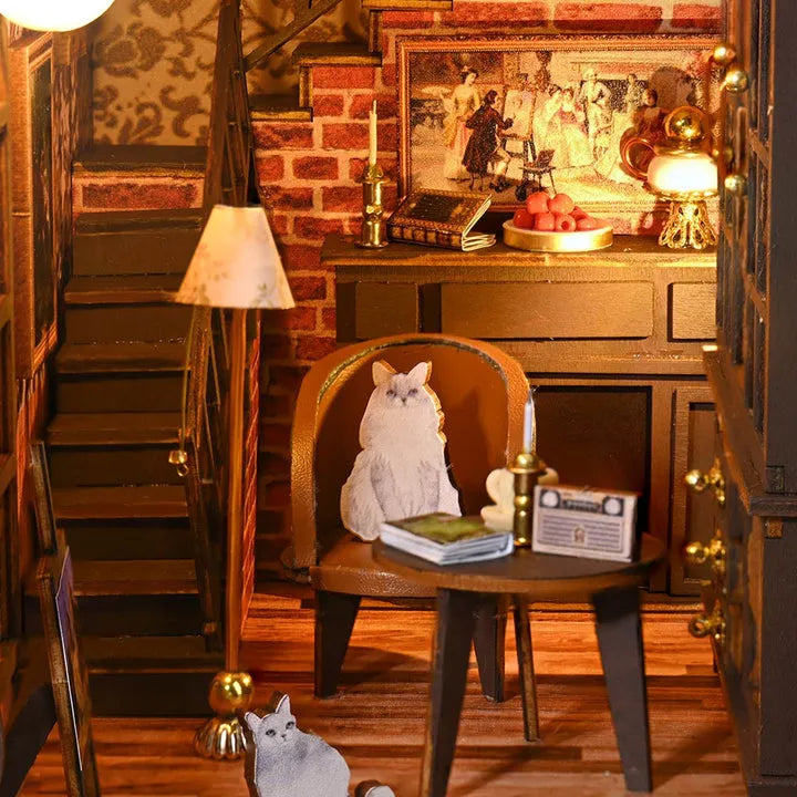 Booknook - No.9 Secret Castle, un kit créatif pour construire un diorama miniature. Parfait pour décorer une bibliothèque ou comme cadeau original pour un amoureux des livres. Par Nookette.