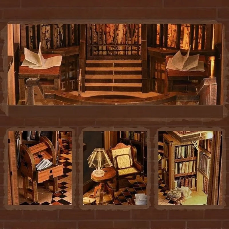 Abbey Library : Bibliothèque Médiévale Chandelles Manuscrits Book Nook