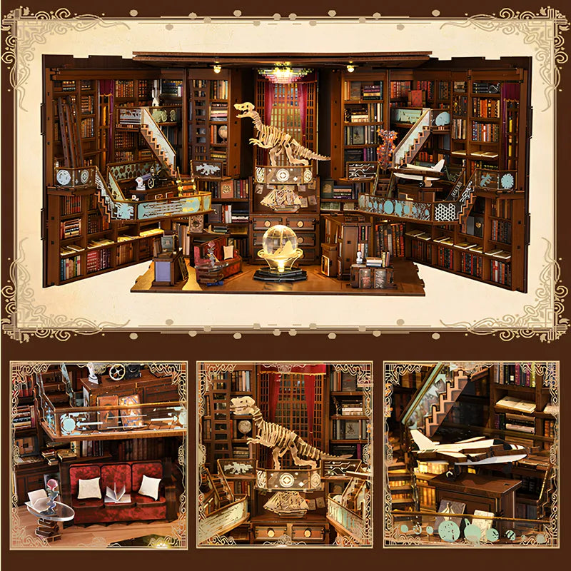 Book Nook - Beyond Library Max, un kit créatif pour construire un diorama miniature. Parfait pour décorer une bibliothèque ou comme cadeau original pour un amoureux des livres. Par Nookette.