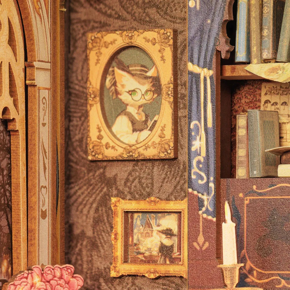 Count Cat's Study : Chat Aristocratique et Étude Book Nook