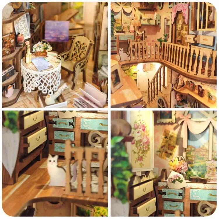 Book Nook - Countryside Diary, un kit créatif pour construire un diorama miniature. Parfait pour décorer une bibliothèque ou comme cadeau original pour un amoureux des livres. Par Nookette.