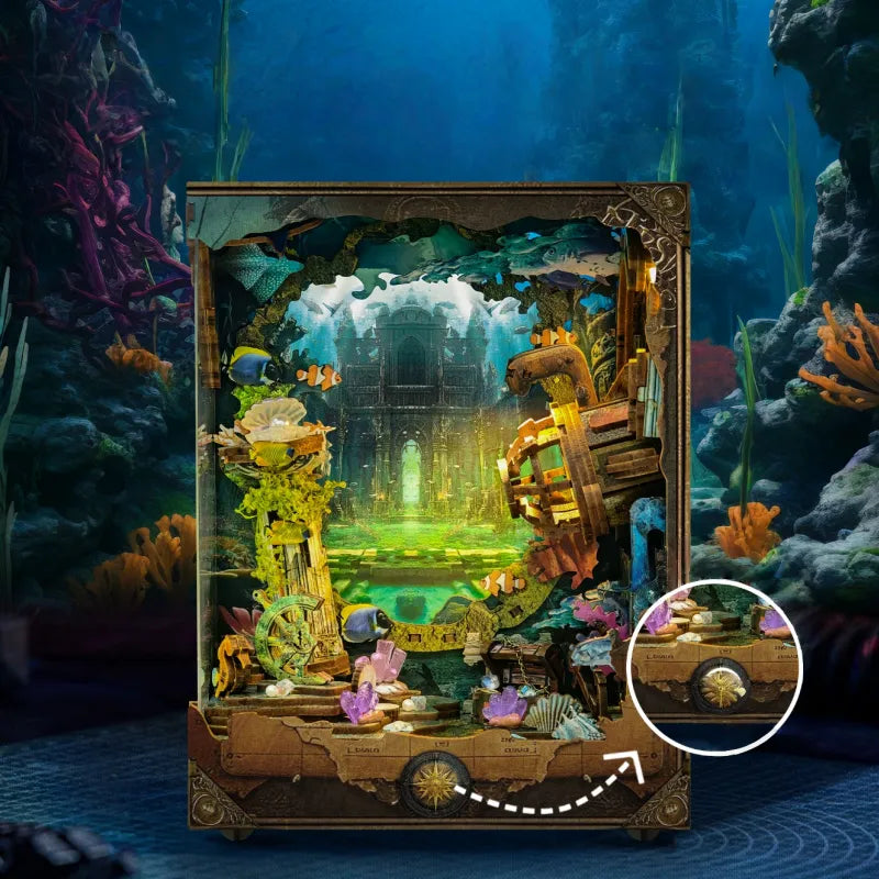 Book Nook - Discover Atlanta, un kit créatif pour construire un diorama miniature. Parfait pour décorer une bibliothèque ou comme cadeau original pour un amoureux des livres. Par Nookette.