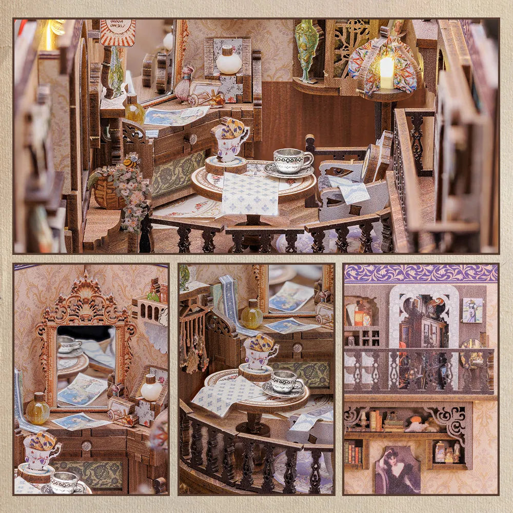 Book Nook | Grandfather's Antique Store, un kit créatif pour construire un diorama miniature. Parfait pour décorer une bibliothèque ou comme cadeau original pour un amoureux des livres. Par Nookette.