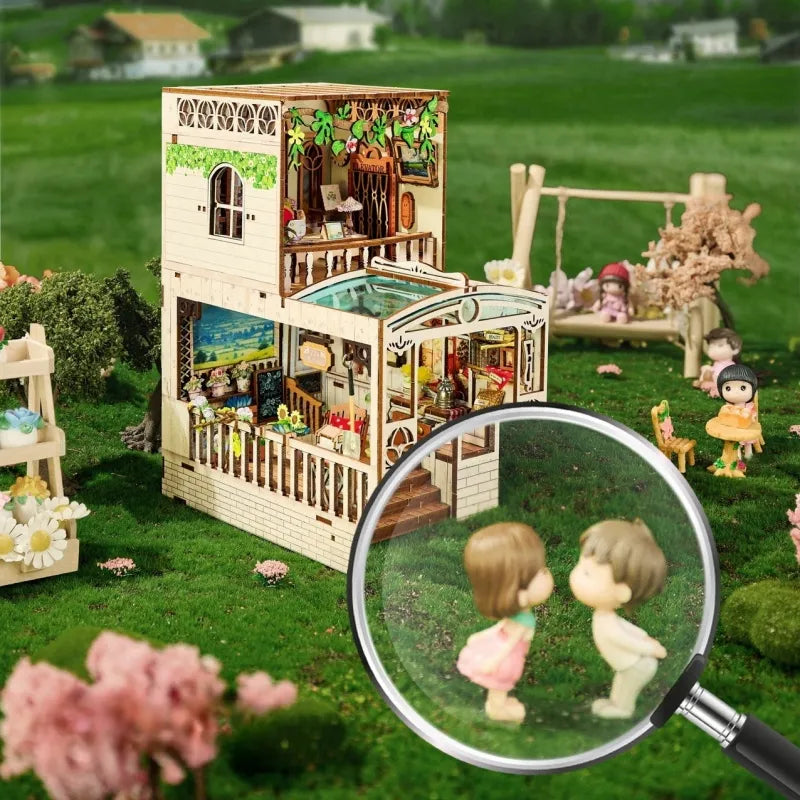 Book Nook - Happy Moments, un kit créatif pour construire un diorama miniature. Parfait pour décorer une bibliothèque ou comme cadeau original pour un amoureux des livres. Par Nookette.