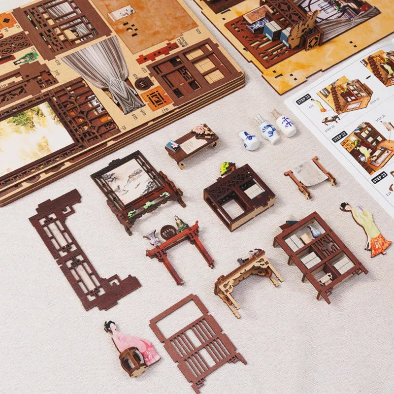 Book Nook | Ink Rhyme Bookstore, un kit créatif pour construire un diorama miniature. Parfait pour décorer une bibliothèque ou comme cadeau original pour un amoureux des livres. Par Nookette.