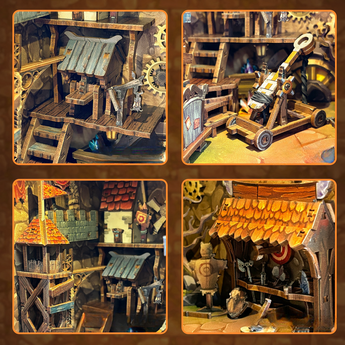 Book Nook - Mining Zone Fortress, un kit créatif pour construire un diorama miniature. Parfait pour décorer une bibliothèque ou comme cadeau original pour un amoureux des livres. Par Nookette.