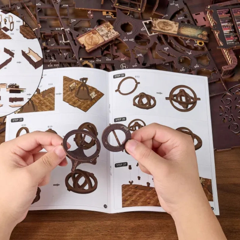 Book Nook - Museum of Astronomy, un kit créatif pour construire un diorama miniature. Parfait pour décorer une bibliothèque ou comme cadeau original pour un amoureux des livres. Par Nookette.