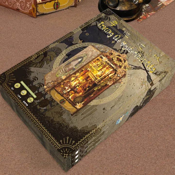 Booknook - Mysterious Egypt, un kit créatif pour construire un diorama miniature. Parfait pour décorer une bibliothèque ou comme cadeau original pour un amoureux des livres. Par Nookette.