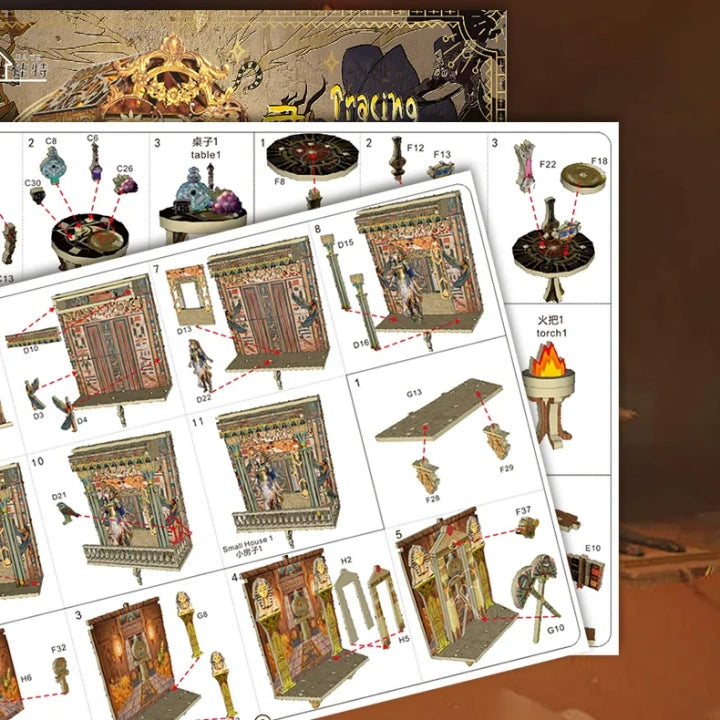 Booknook - Mysterious Egypt, un kit créatif pour construire un diorama miniature. Parfait pour décorer une bibliothèque ou comme cadeau original pour un amoureux des livres. Par Nookette.