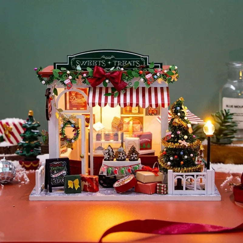 Book Nook - Sweets&Treats, un kit créatif pour construire un diorama miniature. Parfait pour décorer une bibliothèque ou comme cadeau original pour un amoureux des livres. Par Nookette.