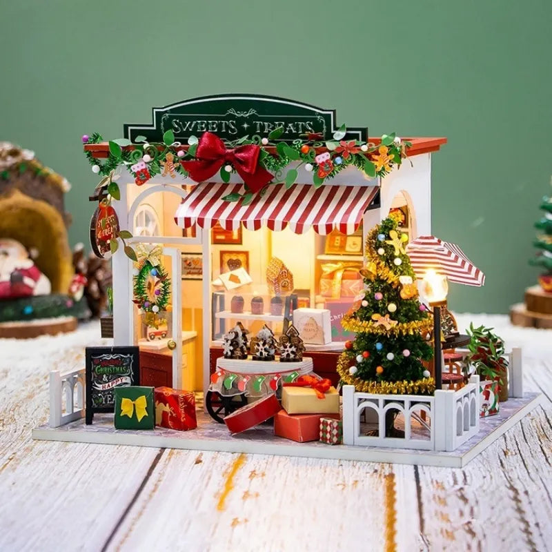 Book Nook - Sweets&Treats, un kit créatif pour construire un diorama miniature. Parfait pour décorer une bibliothèque ou comme cadeau original pour un amoureux des livres. Par Nookette.