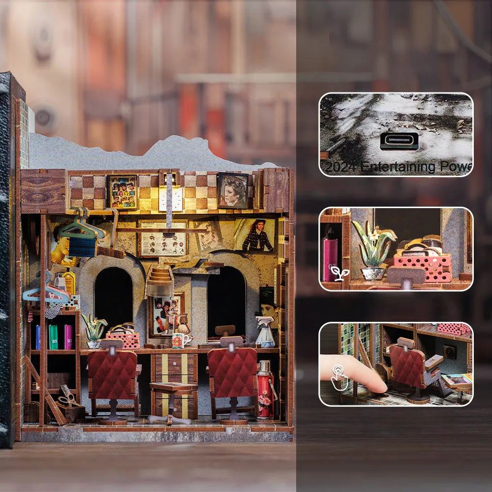 Book Nook - Twilight of the Warriors: Walled In, un kit créatif pour construire un diorama miniature. Parfait pour décorer une bibliothèque ou comme cadeau original pour un amoureux des livres. Par Nookette.