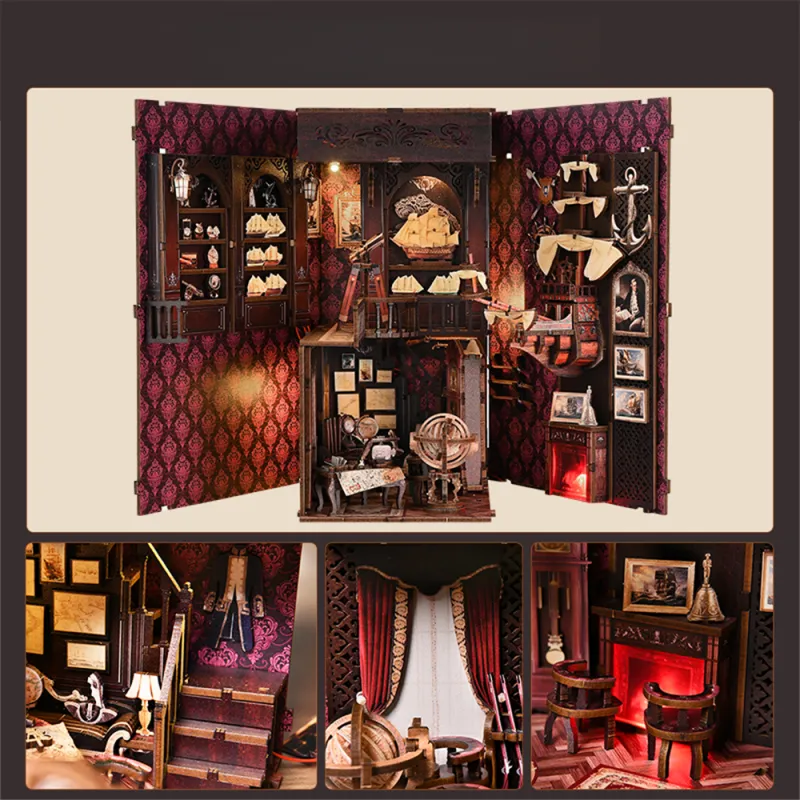 Book Nook - Voyage Memories, un kit créatif pour construire un diorama miniature. Parfait pour décorer une bibliothèque ou comme cadeau original pour un amoureux des livres. Par Nookette.