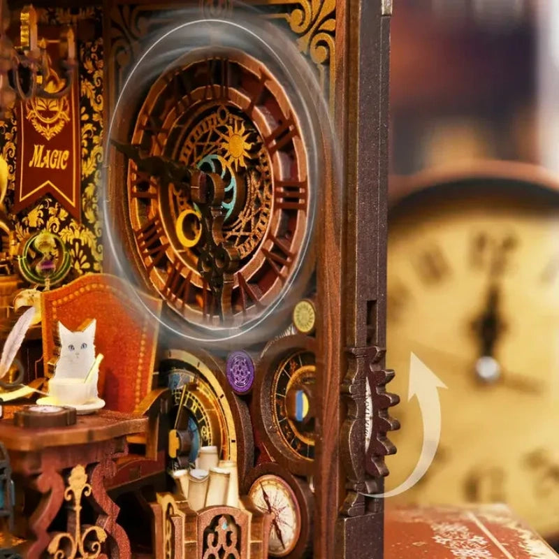 Wonder Library : Bibliothèque Magique Horloge Temps Book Nook