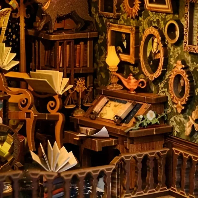 Wonder Library : Bibliothèque Magique Horloge Temps Book Nook