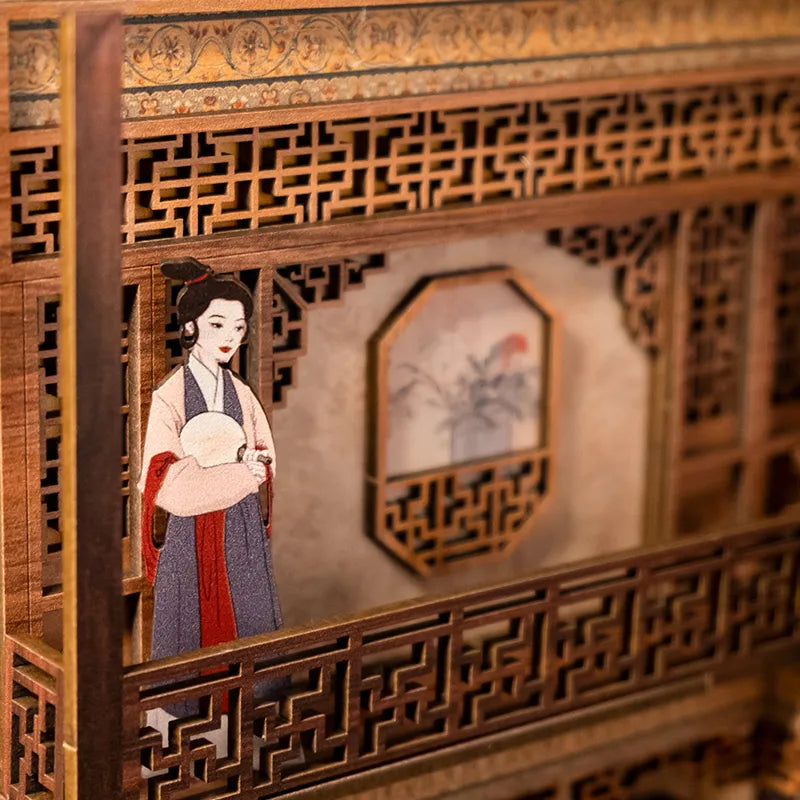 Booknooks | Elegant Song Dynasty, un kit créatif pour construire un diorama miniature. Parfait pour décorer une bibliothèque ou comme cadeau original pour un amoureux des livres. Par Nookette.
