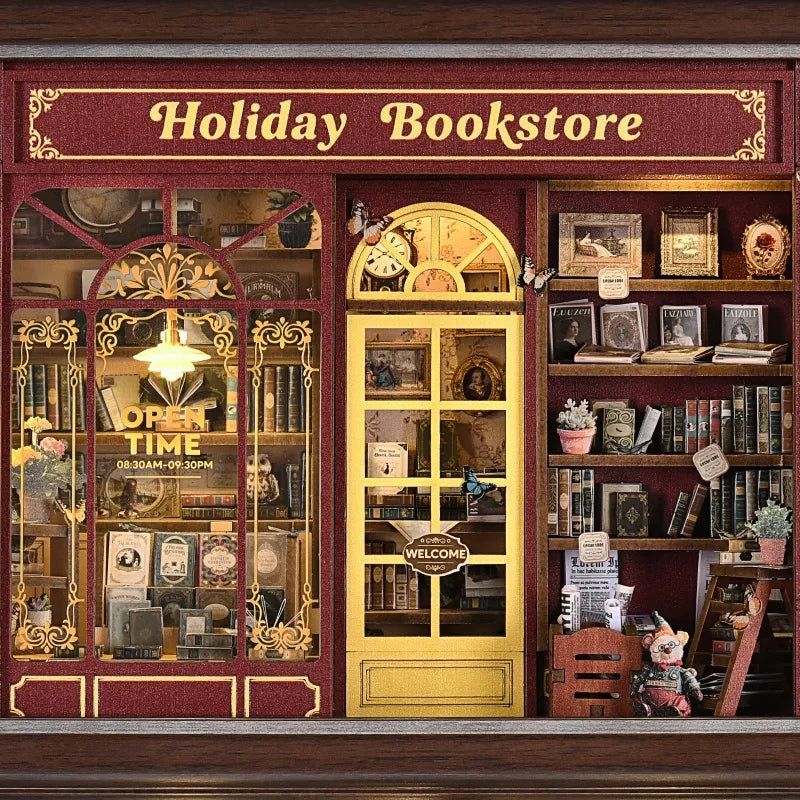 Kit cadre 3D DIY - Street Corner Holiday bookstore