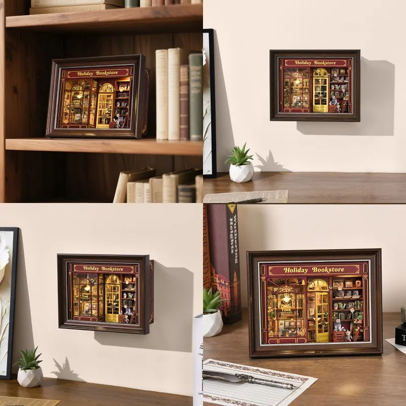 Kit cadre 3D DIY - Street Corner Holiday bookstore