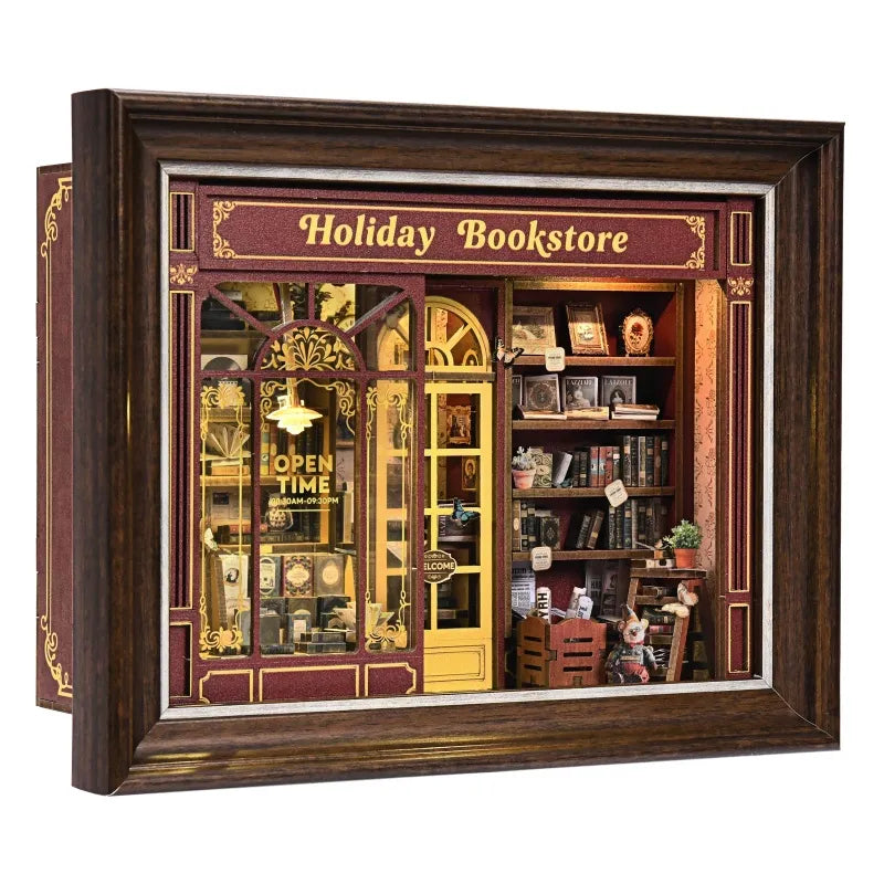 Kit cadre 3D DIY - Street Corner Holiday bookstore