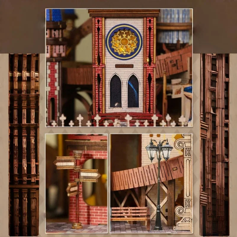 Maison Miniature - Annecy Castle, un kit créatif pour construire un diorama miniature. Parfait pour décorer une bibliothèque ou comme cadeau original pour un amoureux des livres. Par Nookette.
