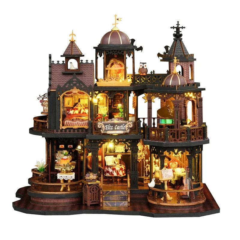 Maison Miniature - Edinburgh Castle, un kit créatif pour construire un diorama miniature. Parfait pour décorer une bibliothèque ou comme cadeau original pour un amoureux des livres. Par Nookette.