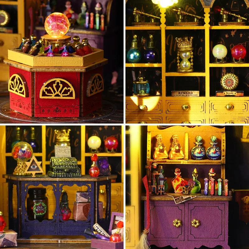 Maison Miniature - Magic Energy Station, un kit créatif pour construire un diorama miniature. Parfait pour décorer une bibliothèque ou comme cadeau original pour un amoureux des livres. Par Nookette.