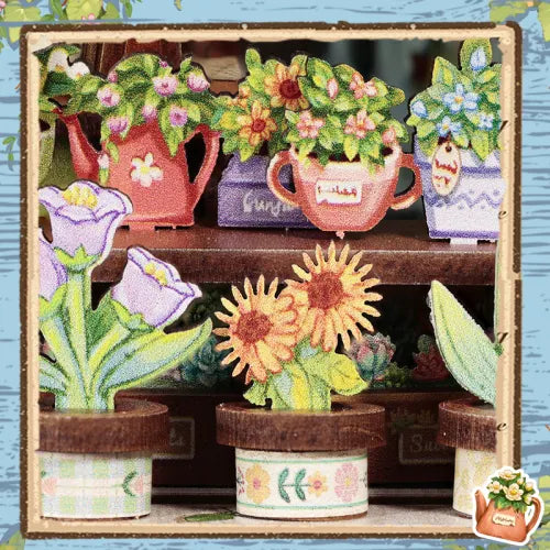 Présentation colorée de plantes en pot