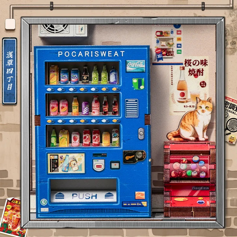 Distributeur automatique bleu