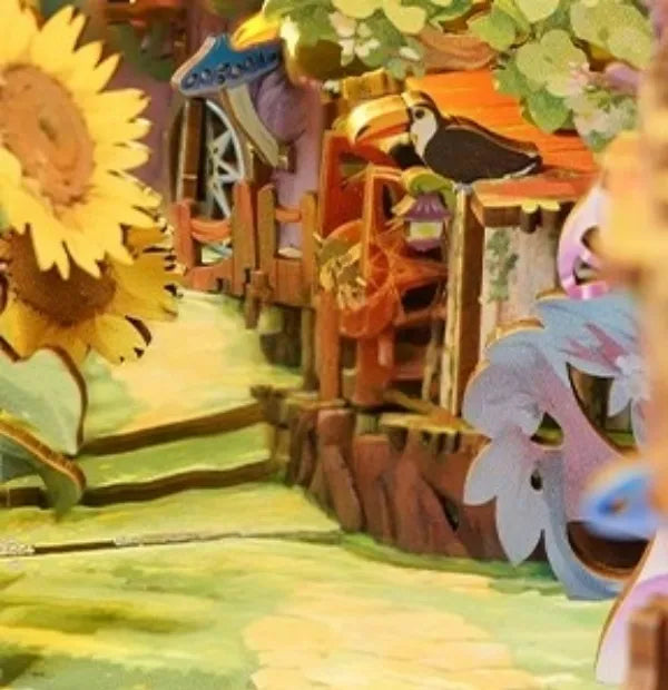 Chemin de briques jaunes sinueux