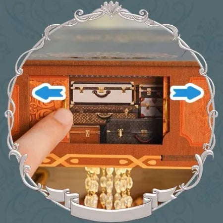 Compartiment caché dans l'étagère supérieure