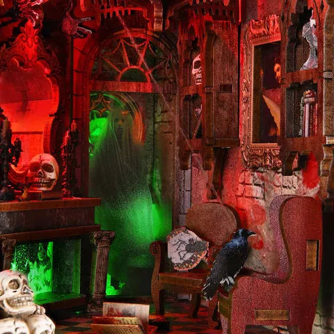 Silhouette dans la lueur verte mystérieuse