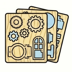 Planches de bois prédécoupées