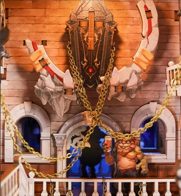 Cercueil suspendu par des chaînes