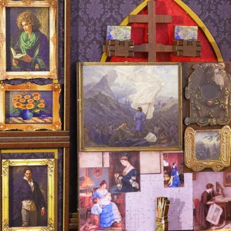 Mur artistique avec des peintures célèbres