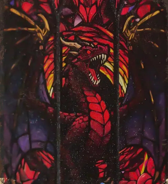 La splendide fenêtre en verre coloré