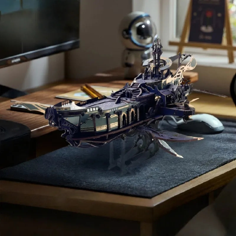 3D Puzzle - Whale Ark Of The Universe, un kit créatif pour construire un diorama miniature. Parfait pour décorer une bibliothèque ou comme cadeau original pour un amoureux des livres. Par Nookette.