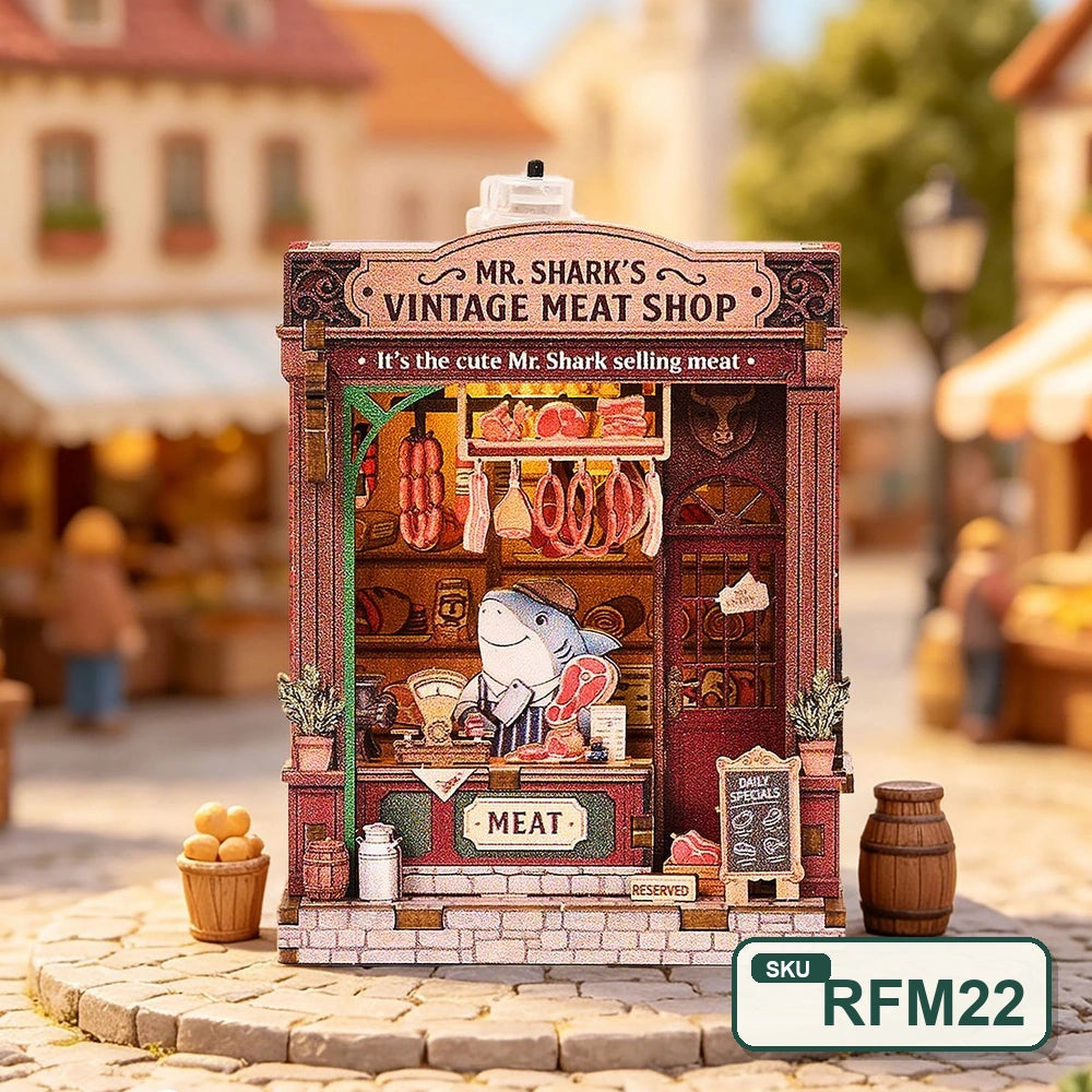 Puzzle 3D en bois – Série Coins de rue féeriques | Aimant pour réfrigérateur