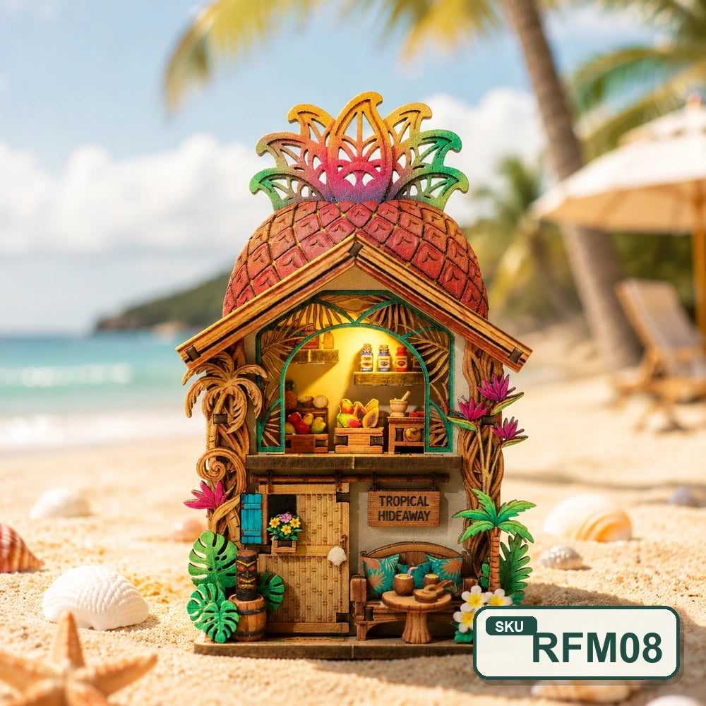 Puzzle 3D en bois – Série Coins de rue féeriques | Aimant pour réfrigérateur