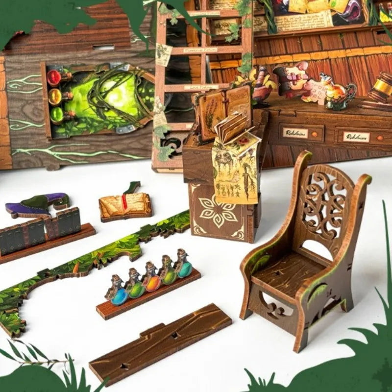 Book Nook - Alchemy Diary, un kit créatif pour construire un diorama miniature. Parfait pour décorer une bibliothèque ou comme cadeau original pour un amoureux des livres. Par Nookette.