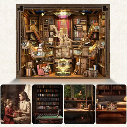 Book Nook - Beyond Library Max, un kit créatif pour construire un diorama miniature. Parfait pour décorer une bibliothèque ou comme cadeau original pour un amoureux des livres. Par Nookette.