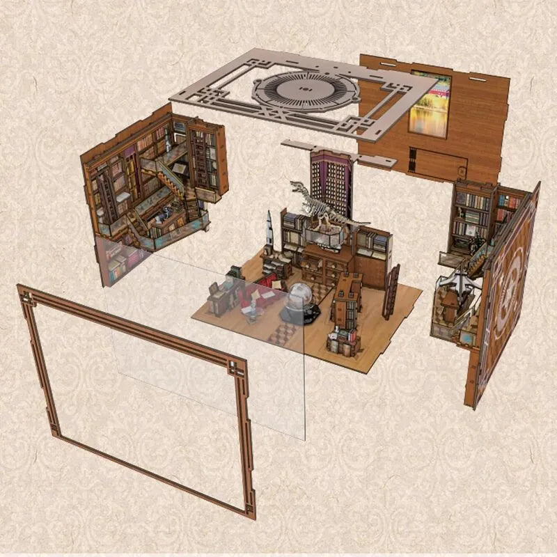 Book Nook - Beyond Library Max, un kit créatif pour construire un diorama miniature. Parfait pour décorer une bibliothèque ou comme cadeau original pour un amoureux des livres. Par Nookette.