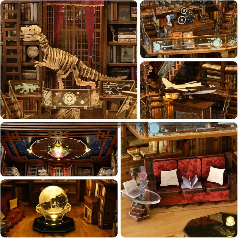 Book Nook - Beyond Library Max, un kit créatif pour construire un diorama miniature. Parfait pour décorer une bibliothèque ou comme cadeau original pour un amoureux des livres. Par Nookette.