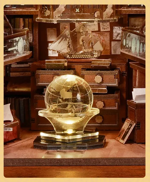 Boule de cristal iconique de la bibliothèque