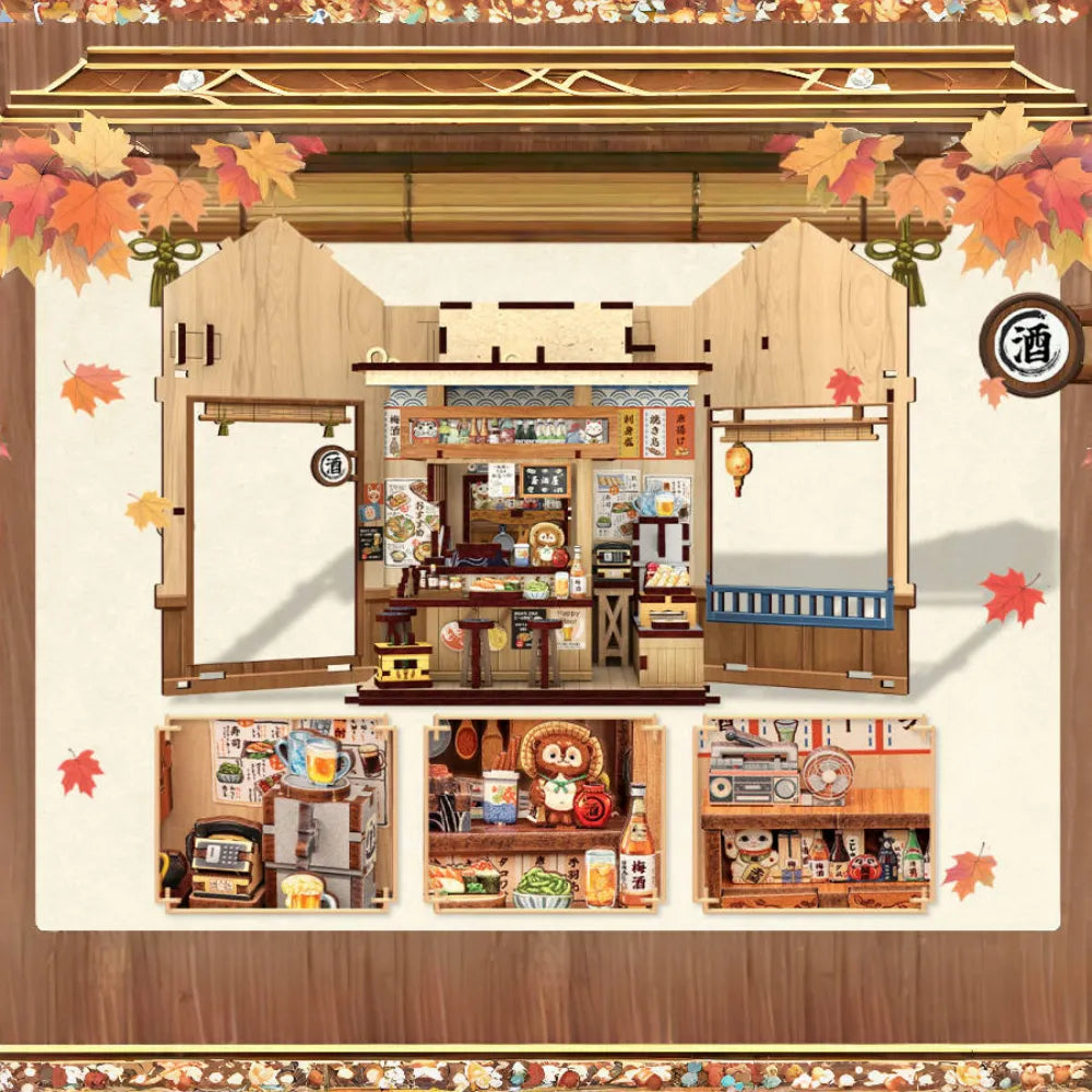 Book Nook Japan - Choshi no Shitamachi, un kit créatif pour construire un diorama miniature. Parfait pour décorer une bibliothèque ou comme cadeau original pour un amoureux des livres. Par Nookette.