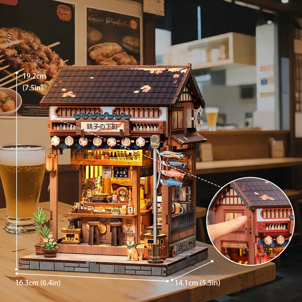 Book Nook Japan - Choshi no Shitamachi, un kit créatif pour construire un diorama miniature. Parfait pour décorer une bibliothèque ou comme cadeau original pour un amoureux des livres. Par Nookette.