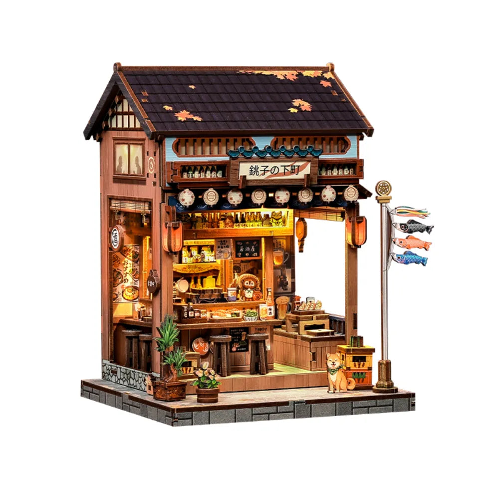Book Nook Japan - Choshi no Shitamachi, un kit créatif pour construire un diorama miniature. Parfait pour décorer une bibliothèque ou comme cadeau original pour un amoureux des livres. Par Nookette.