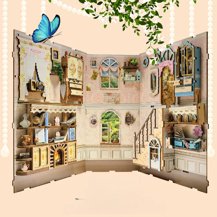 Book Nook - Countryside Diary, un kit créatif pour construire un diorama miniature. Parfait pour décorer une bibliothèque ou comme cadeau original pour un amoureux des livres. Par Nookette.