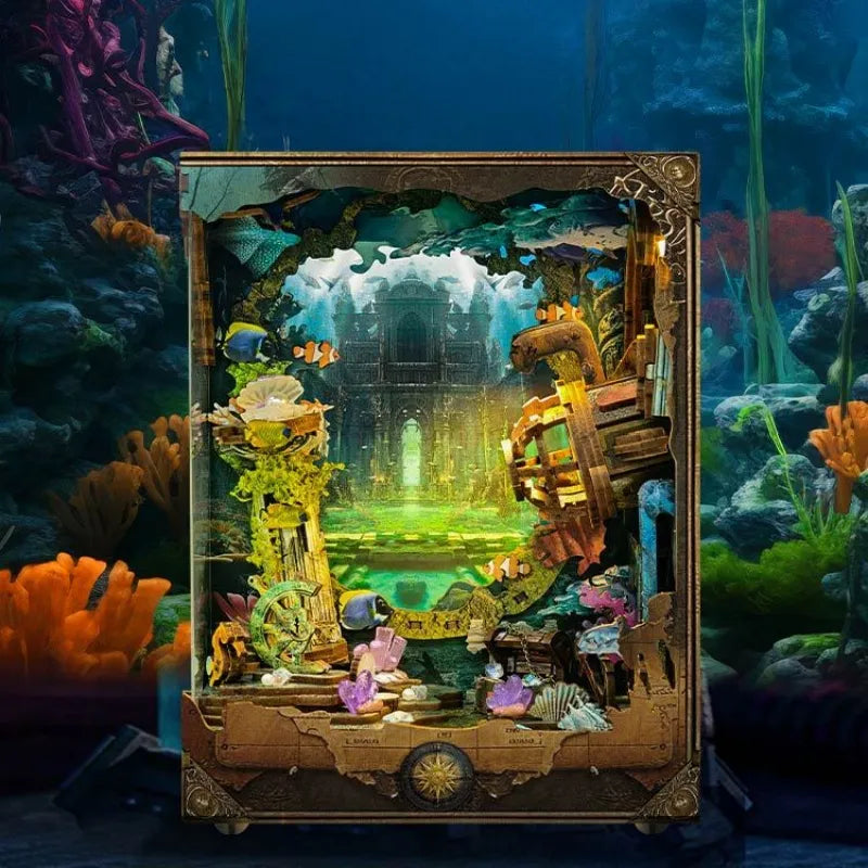 Book Nook - Discover Atlanta, un kit créatif pour construire un diorama miniature. Parfait pour décorer une bibliothèque ou comme cadeau original pour un amoureux des livres. Par Nookette.