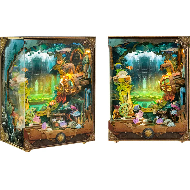 Book Nook - Discover Atlanta, un kit créatif pour construire un diorama miniature. Parfait pour décorer une bibliothèque ou comme cadeau original pour un amoureux des livres. Par Nookette.